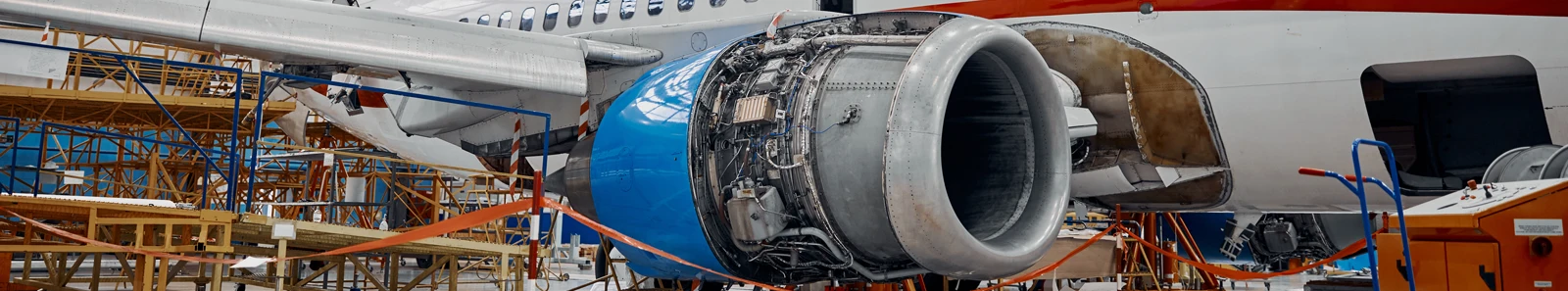 Picture of jumbo jet being repaired