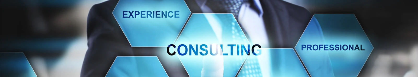 Picture of person touching the word consulting